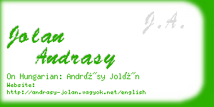 jolan andrasy business card